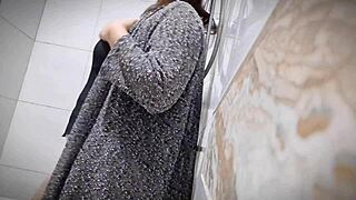 Hot asian milf solo masturbating with big natural tits in pov close-up