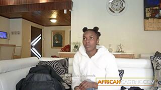 Casting Goes Well For Ebony Model Looking For Deepthroat Cum Explosion