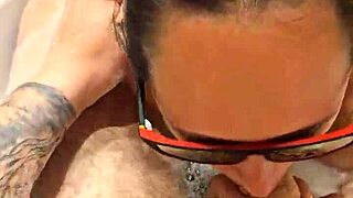 Does the sexy wife love sucking dick before mutual masturbation in the bathroom?