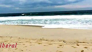 exposing in micro bikini beach 😍