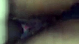 Why does this ebony babe moan while playing with her wet pussy using a big dildo?