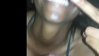 Babe surprises with intense blowjob on black guy