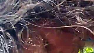 Intense amateur blowjob and doggy fuck with cum in mouth outdoors