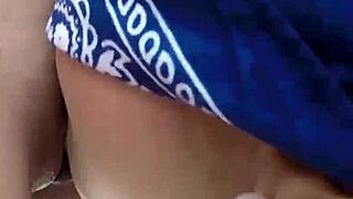 Nice tits girl intensely rubs pussy in group lesbian party scene