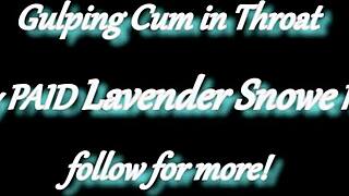 Pale White Princess Keeps Glasses On Staring Back During Deepthroat Cum Swallow With Moaning And Gagging