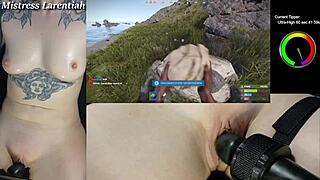 Goth Gamer Girl Mistress Larentiah Plays Naked In Rust Stream