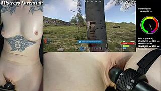 Goth Gamer Girl Mistress Larentiah Plays Naked In Rust Stream
