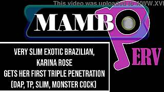 Very Slim Exotic Brazilian Karina Rose Gets Her First Triple Penetration Dap Tp Anal Slim Monster Cocks Ob384