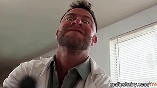 Busty blonde pornstar Laney Grey gets aroused and passionately fucks her doctor Seth Gamble while her husband watches in the hospital