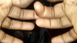 preparing my penis with ice for pussy pounding.