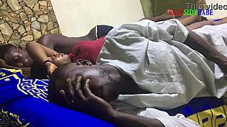 Threesome group fucked on bed with husband and his friend