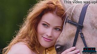 gorgeous redhead milf heidi romanova poses outdoors solo