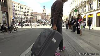 Spanish slut public bondage parade