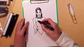 Quick Sketch of Sexy Girl in Latex Outfit