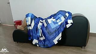 I tell the guy to come into my room for help under the blankets, but he arrives with his dick ready for my mouth