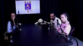 Latina Alice Vasconcelos sensualizes on stripper, showing big tits after admitting she turns bisexual when filling ass with drink - sheer red