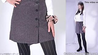 exploring pantyhose fetish under short skirt and stockings