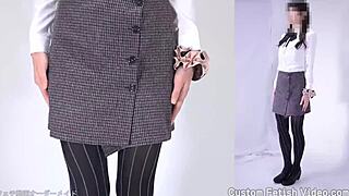 exploring pantyhose fetish under short skirt and stockings