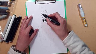 Quick Sketch of Sexy Girl in Latex Outfit