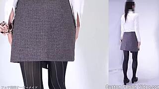 exploring pantyhose fetish under short skirt and stockings