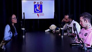 Latina Alice Vasconcelos sensualizes on stripper, showing big tits after admitting she turns bisexual when filling ass with drink - sheer red