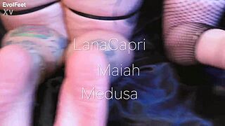 mean bitches in foot fetish threesome