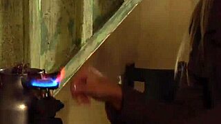 Bent over woman disciplined and touched by dominant lady