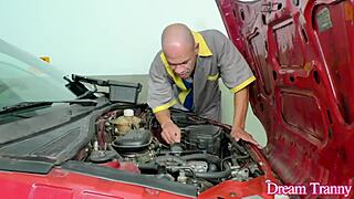 hot tranny luana alves meets the car mechanic