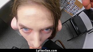 I stopped the suspected thief leaving the store and made her submit in hardcore fucking.