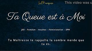 French Femdom Mistress Commands Jerk Off Instructions with Dirty Talk Leading to Orgasm