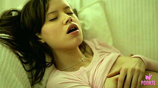 Lynn Rubs Her Juicy Tits And Dripping Cunt Before Glass Dildo Ramming