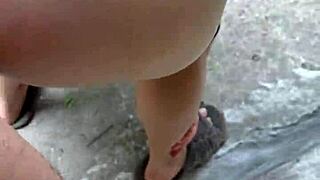 Again Fucking Tight Ass Behind Small Rocky Hill