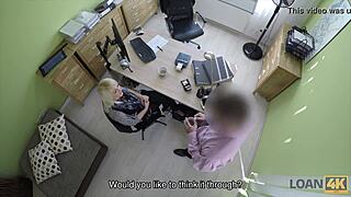 Loan4k blonde gets banged hard in office