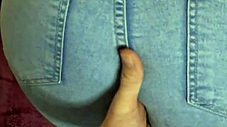 Hot wife bends over in tight jeans for doggystyle fucking and cumshot on ass