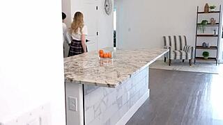 big tits teen gets caught and fucked by guy