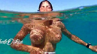 Pornstar sheila ortega sucking and fucking underwater while snorkeling