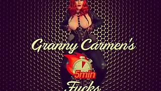 Mature cougar Carmen Claus in Christmas creampie