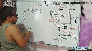 Student and teacher in bedroom scene