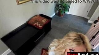 Mature Granny Blows Young Man To Make Him Happy