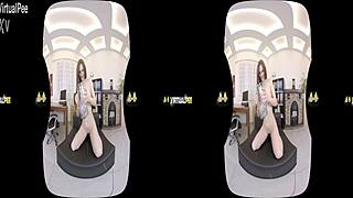 virtualpee - kinky redhead soaks her clothes in piss