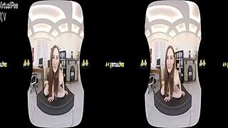 virtualpee - kinky redhead soaks her clothes in piss