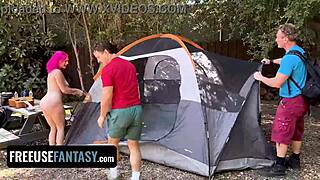 foursome where we share my girlfriend and fuck outdoors in a freeuse fantasy