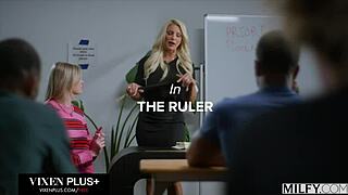 Teacher devours students big black cock in threesome