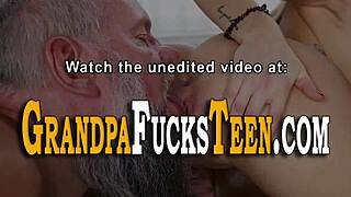 kinky teen gets a facial from an old guy