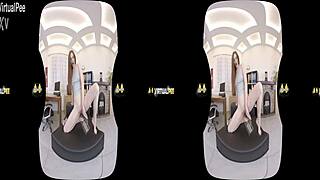 virtualpee - kinky redhead soaks her clothes in piss