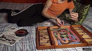 jumanji game adventure with petite european nerd bent over for creampie