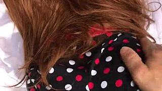 Check Out This Sexy Latina's Exclusive Red And Sheer Sex Toy Fun