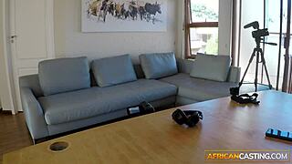 Busty african dancer feels wild excitement at audition