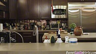 Sexy Horny Teens Freya and Katrina Kiss Tenderly and Lick Hot Bodies