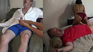 Compilation Of Footjobs In Split Screen View